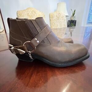 Dingo Motorcycle Boots Leather Harness Ankle Boots Men's Size 10